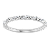 Platinum 1/10 CTW Natural Diamond Rope Anniversary Band