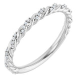 14K White 1/10 CTW Natural Diamond Rope Anniversary Band