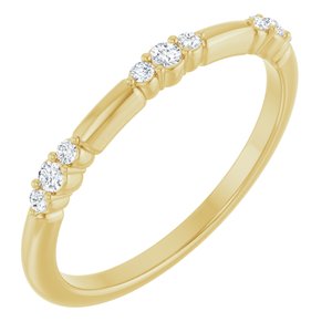 14K Yellow 1/8 CTW  Natural Diamond Stackable Ring