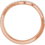 14K Rose 1/5 CTW Natural Diamond French-Set Matching Band