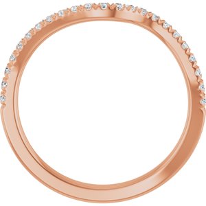 14K Rose 1/5 CTW Natural Diamond French-Set Matching Band