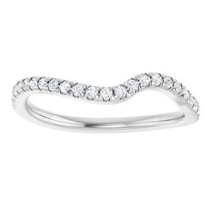 14K White 1/5 CTW Natural Diamond French-Set Matching Band