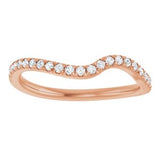 14K Rose 1/5 CTW Natural Diamond French-Set Matching Band
