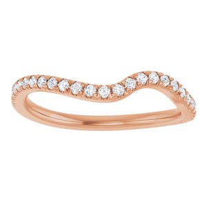 14K Rose 1/5 CTW Natural Diamond French-Set Matching Band