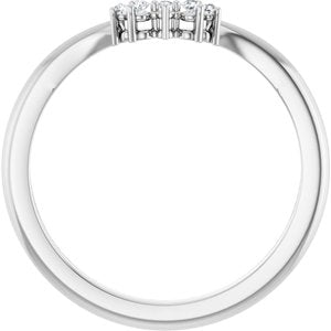 14K White .05 CTW Natural Diamond Matching Band