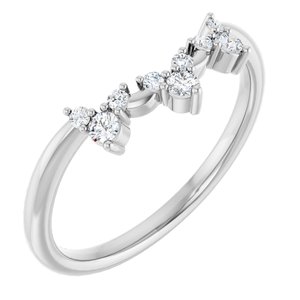 Platinum 1/6 CTW Natural Diamond Contour Band