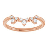 14K Rose 1/6 CTW Natural Diamond Contour Band