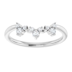 Platinum 1/6 CTW Natural Diamond Contour Band