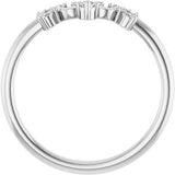 Platinum 1/6 CTW Natural Diamond Contour Band