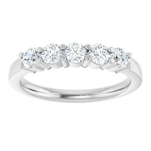 Platinum 5/8 CTW Natural Diamond Anniversary Band