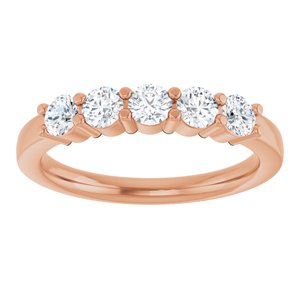 14K Rose 5/8 CTW Natural Diamond Anniversary Band
