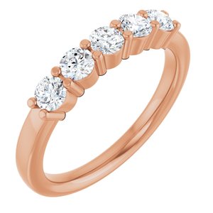 14K Rose 5/8 CTW Natural Diamond Anniversary Band
