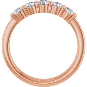 14K Rose 5/8 CTW Natural Diamond Anniversary Band