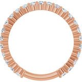 14K Rose 3/4 CTW Natural Diamond Anniversary Band