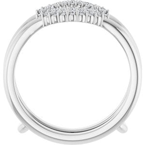 Platinum 1/6 CTW Natural Diamond Ring Guard