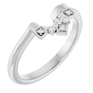 14K White .03 CTW Natural Diamond Matching Band