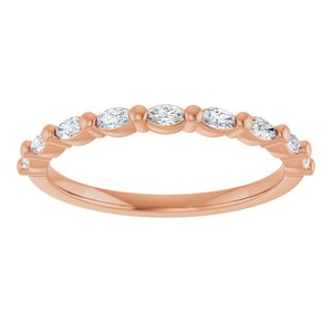 14K Rose 1/5 CTW Natural Diamond Anniversary Band