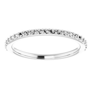 14K White Band Mounting for 8x8 mm Heart Ring