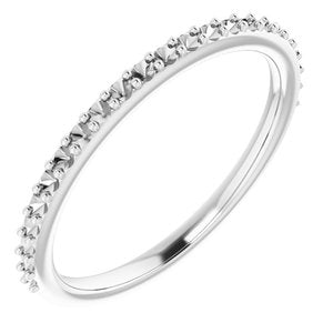 14K X1 White Band Mounting for 8x8 mm Heart Ring