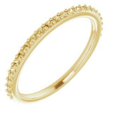 14K Yellow Band Mounting for 8x8 mm Heart Ring