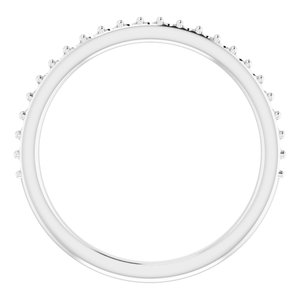 10K White Band Mounting for 8x8 mm Heart Ring