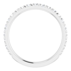 14K White 1/2 CTW Natural Diamond French-Set Matching Band
