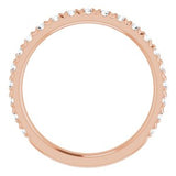 14K Rose 1/2 CTW Natural Diamond French-Set Matching Band