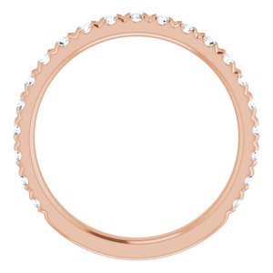 14K Rose 1/2 CTW Natural Diamond French-Set Matching Band