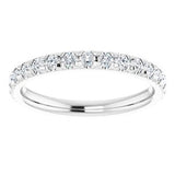 14K White 1/2 CTW Natural Diamond French-Set Matching Band