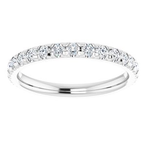 14K White 1/2 CTW Natural Diamond French-Set Matching Band
