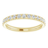 14K Yellow 1/2 CTW Natural Diamond French-Set Matching Band