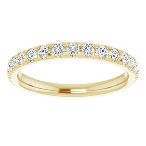 14K Yellow 1/2 CTW Natural Diamond French-Set Matching Band