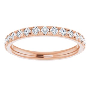 14K Rose 1/2 CTW Natural Diamond French-Set Matching Band