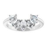 14K White 1/2 CTW Natural Diamond Contour Band