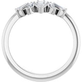 14K White 1/2 CTW Natural Diamond Contour Band