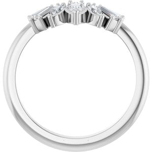 14K White 1/2 CTW Natural Diamond Contour Band