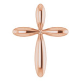 14K Rose 14.65x11.2 mm Cross Pendant