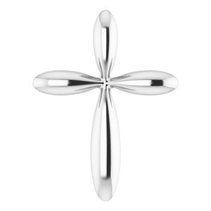 Platinum 14.65x11.2 mm Cross Pendant