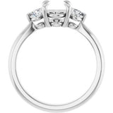 14K White 8x6 mm Oval 1/3 CTW Natural Diamond Semi-Set Engagement Ring