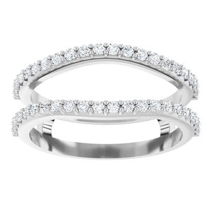 14K White 1/3 CTW Natural Diamond Accented Ring Guard