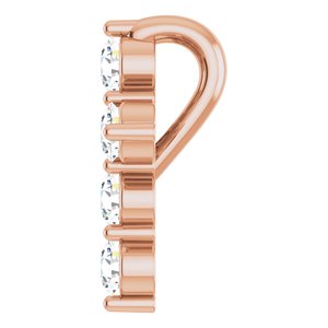 14K Rose 1/6 CTW Natural Diamond Cross Pendant