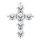 Platinum 1/6 CTW Natural Diamond Cross Pendant