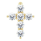14K Yellow 1/6 CTW Natural Diamond Cross Pendant