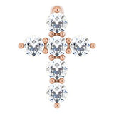 14K Rose 1/6 CTW Natural Diamond Cross Pendant
