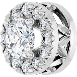 14K White 1/3 CTW Natural Diamond Pendant