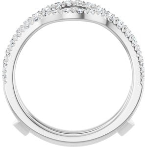 Platinum 1/2 CTW Diamond French-Set Ring Guard Mounting