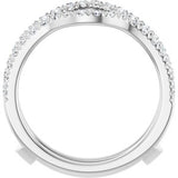 14K White 1/2 CTW Diamond French-Set Ring Guard Mounting