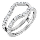 Platinum 1/2 CTW Diamond French-Set Ring Guard Mounting
