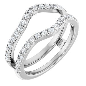 Platinum 1/2 CTW Diamond French-Set Ring Guard Mounting