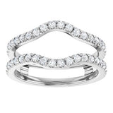 Platinum 1/2 CTW Diamond French-Set Ring Guard Mounting